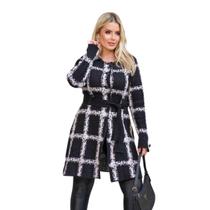 Sobretudo Feminino Longo Casaco De Inverno Mousse Quentinho - Lulex