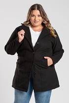 Sobretudo Feminino Plus Size em Lã Batida c/ Bolso - Serena