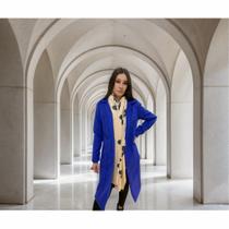 Sobretudo lã batida azul royal