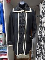 Sobretudo mousse feminino de tricot liso manga longa inverno moda premium PRETO Sobretudo mousse feminino de tricot liso manga longa inverno moda premium PRETO