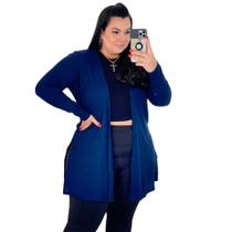 Sobretudo Plus Size Feminino Cardigan Canelado Moda Inverno do 48 ao 52 Sobretudo Plus Size Feminino Cardigan Canelado Moda Inverno do 48 ao 52