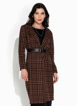 Sobretudo Xadrez Casaco Feminino Alongado Moda Evangélica