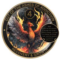Sobriety Coin MilestoneMint Phoenix Sobriety 4 anos com conjunto Sobriety Coin MilestoneMint Phoenix Sobriety 4 anos com conjunto