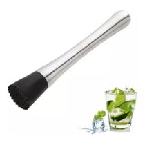 Socador Gelo Gelos Medida 21x3cm Caipirinha e Frutas Feito de Inox e Plástico