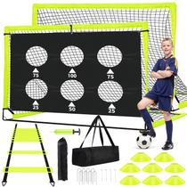 Soccer Goals Kids 6x4 pés com bola de futebol, escada, cones Soccer Goals Kids 6x4 pés com bola de futebol, escada, cones
