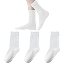 Socks Marchare, vestido fino sem costura, branco redondo, pacote com 3