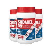 Sodabel 99 kit 3 unidades 3kg hidróxido de sódio Sodabel 99 kit 3 unidades 3kg hidróxido de sódio