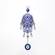 SODO Enfeite Pêndulo Mão De Fatima Olho Grego Azul De Metal
