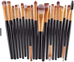 SODO Kit Pincel De Maquiagem Com 20 Unidades Preto