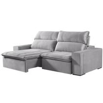 Sof Retrtil e Reclinvel com Molas 3 Lugares 2,30cm Hanover Cinza Sof Retrtil e Reclinvel com Molas 3 Lugares 2,30cm Hanover Cinza