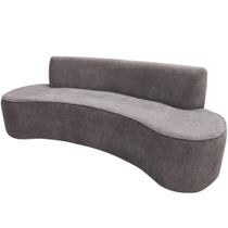 Sofá 03 Lugares 180cm Mônaco Poliéster Cinza Claro - Nexta Casa