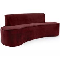 Sofá 03 Lugares 210 cm Mônaco Veludo Marsala - CasaePoltrona