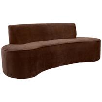 Sofá 03 Lugares 210cm Mônaco Veludo Marrom - Nexta Casa