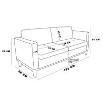 Sofá 03 Lugares Juliette Azul Base Madeira Castanho Sofá 03 Lugares Juliette Azul Base Madeira Castanho