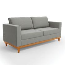 Sofá 03 Lugares Juliette Base Madeira Castanho Cor Grafite