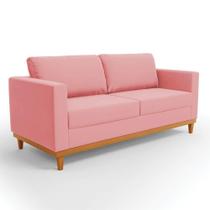Sofá 03 Lugares Juliette Base Madeira Castanho Cor Rose