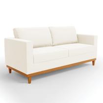 Sofá 03 Lugares Juliette Veludo Base Madeira Castanho D03 - D'Rossi