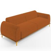 Sofá 03 Lugares Kiev 210 Cm Veludo Telha C-262