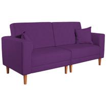 Sofá 03 Lugares Living Ponza Suede Roxo