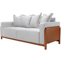 Sofá 03 Lugares Para Sala De Estar 198 cm Khali B04 Linho Cinza material sintético Whisky - Lyam Sofá 03 Lugares Para Sala De Estar 198 cm Khali B04 Linho Cinza material sintético Whisky - Lyam
