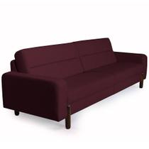 Sofá 03 Lugares Para Sala de Estar Marvin 180 cm D02 Veludo Marsala C-278 - Lyam Decor