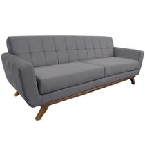 Sofá 04 Lugares 230cm Miami Base Madeira Veludo Cinza - Nexta Casa