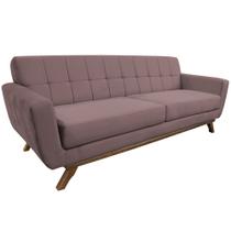 Sofá 04 Lugares 230cm Miami Base Madeira Veludo Rosê - Nexta Casa Sofá 04 Lugares 230cm Miami Base Madeira Veludo Rosê - Nexta Casa