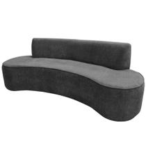 Sofá 04 Lugares 230cm Mônaco Poliéster Cinza Escuro - Nexta Casa