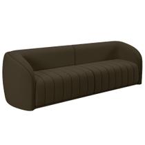Sofá 04 Lugares Para Sala De Estar 252 cm Lazio M03 Veludo Marrom - Lyam Decor Sofá 04 Lugares Para Sala De Estar 252 cm Lazio M03 Veludo Marrom - Lyam Decor
