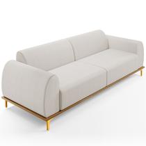 Sofá 04 Lugares Para Sala de Estar Kiev 260 cm D02 Linho Cru C-443 - Lyam Decor