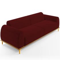 Sofá 04 Lugares Para Sala de Estar Kiev 260 cm D02 Veludo Marsala D-278 - Lyam Decor