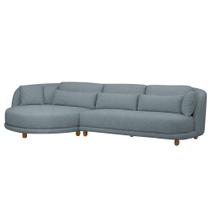 Sofá 05 Lugares 330cm Arizona com Chaise Direito Bouclé Azul Claro - Nexta Casa