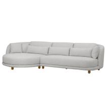 Sofá 05 Lugares 330cm Arizona com Chaise Direito Bouclé Cinza Claro - Nexta Casa Sofá 05 Lugares 330cm Arizona com Chaise Direito Bouclé Cinza Claro - Nexta Casa