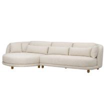 Sofá 05 Lugares 330cm Arizona com Chaise Direito Bouclé Off White - Nexta Casa Sofá 05 Lugares 330cm Arizona com Chaise Direito Bouclé Off White - Nexta Casa