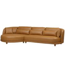 Sofá 05 Lugares 330cm Arizona com Chaise Direito Corano Caramelo - Nexta Casa