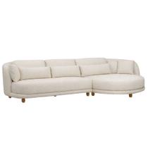 Sofá 05 Lugares 330cm Arizona com Chaise Esquerdo Bouclé Off White - Nexta Casa