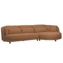 Sofá 05 Lugares 330cm Arizona com Chaise Esquerdo Bouclé Terracota - Nexta Casa Sofá 05 Lugares 330cm Arizona com Chaise Esquerdo Bouclé Terracota - Nexta Casa
