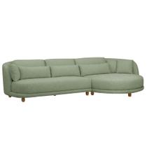 Sofá 05 Lugares 330cm Arizona com Chaise Esquerdo Bouclé Verde Claro - Nexta Casa Sofá 05 Lugares 330cm Arizona com Chaise Esquerdo Bouclé Verde Claro - Nexta Casa