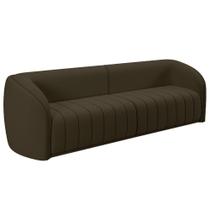 Sofá 05 Lugares Para Sala De Estar 332 Cm Lazio M03 Veludo Marrom - Lyam Decor