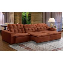 Sofá 06 Lugares Retrátil e Reclinável Alasca 320 Cm Pillow Veludo MegaSul