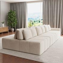 Sofá 12 lugares Ilha Sofisticato com encosto automático 3.00m - Linho