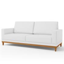 Sofá 145cm 2 Lugares Kayrós material sintético D05 Branco - Mpozenato