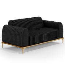 Sofá 150cm 2 Lugares Base Gold Molino D06 Linho D-465 Chumbo - Mpozenato Sofá 150cm 2 Lugares Base Gold Molino D06 Linho D-465 Chumbo - Mpozenato