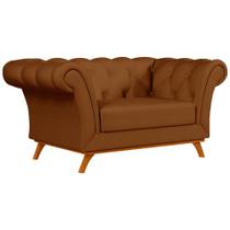 Sofá 150cm 2 Lugares Base Madeira Império C-262 Veludo Telha - Domi