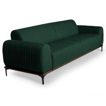 Sofá 150cm 2 Lugares Pés Preto Molino C-117 Linho Verde Musgo - Domi