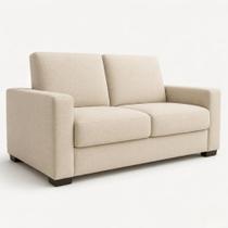 Sofá 160 cm Namoradeira 2 Lugares Sala Confortável Recepção Moderno Linho Cor:Linho Bege