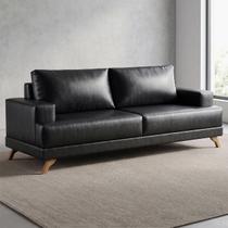 Sofá 160cm 2 Lugares Pés Curvos Santi Sintético D05 Preto - Mpozenato Sofá 160cm 2 Lugares Pés Curvos Santi Sintético D05 Preto - Mpozenato