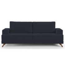 Sofá 160cm 2 Lugares Pés Curvos Santi Suede D05 Azul - Mpozenato