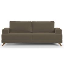 Sofá 160cm 2 Lugares Pés Curvos Santi Suede D05 Marrom - Mpozenato