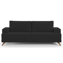 Sofá 160cm 2 Lugares Pés Curvos Santi Suede D05 Preto - Mpozenato